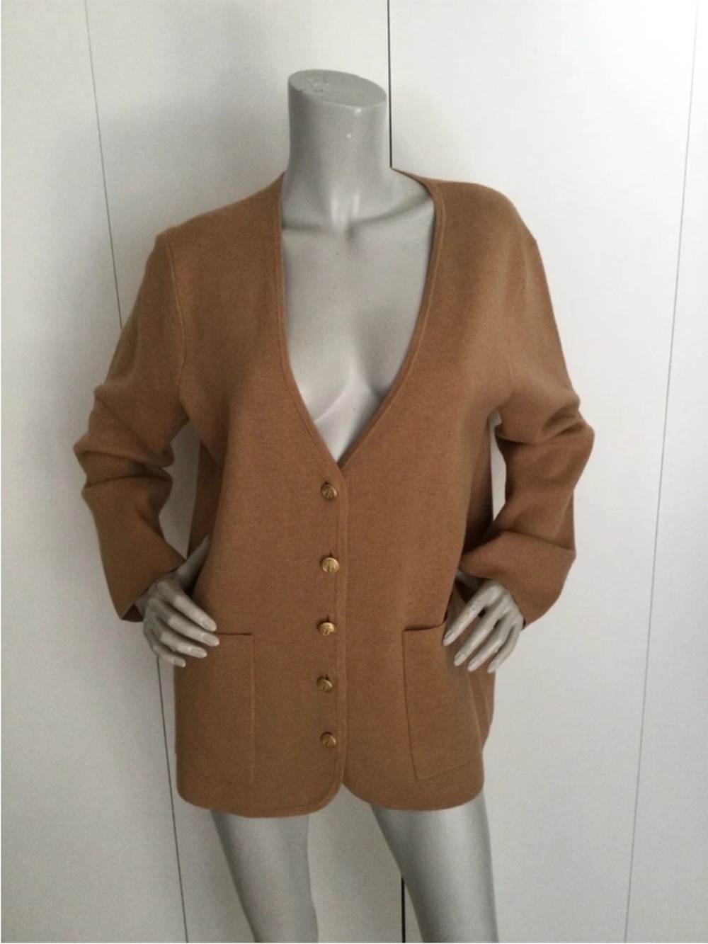 J Crew V-Neck Camel Color Cardigan Size M